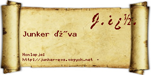 Junker Éva névjegykártya